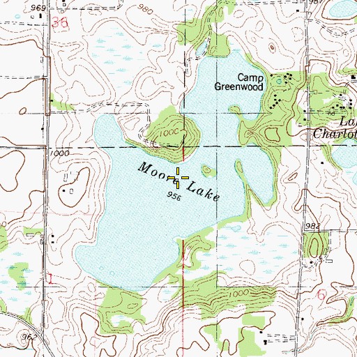 Topographic Map of Moore Lake, MN