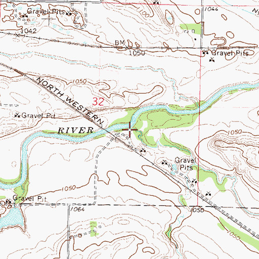 Topographic Map of Mound Creek, MN