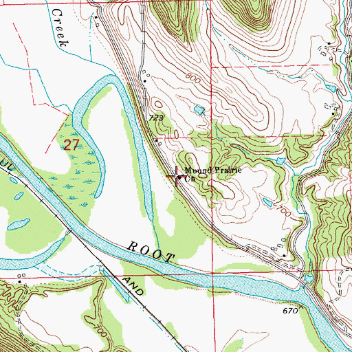 Topographic Map of Mound Prairie Church, MN