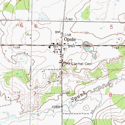 Topographic Map of Our Lady of Mount Carmel Cemetery, MN
