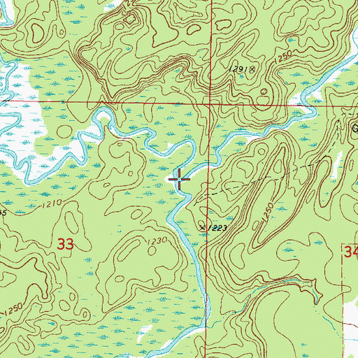 Topographic Map of Mud Brook, MN