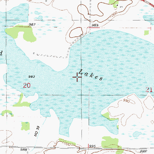 Topographic Map of Erin Lake, MN