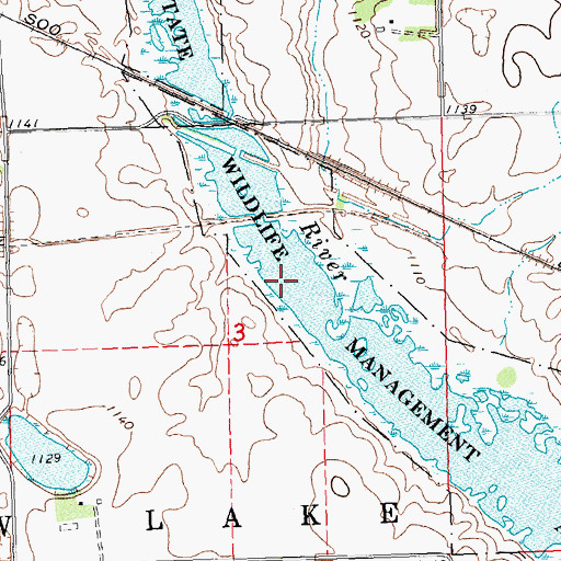 Topographic Map of Mustinka State Wildlife Management Area, MN
