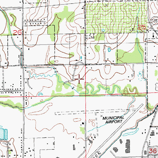 Topographic Map of Fox Hills Country Club, AR