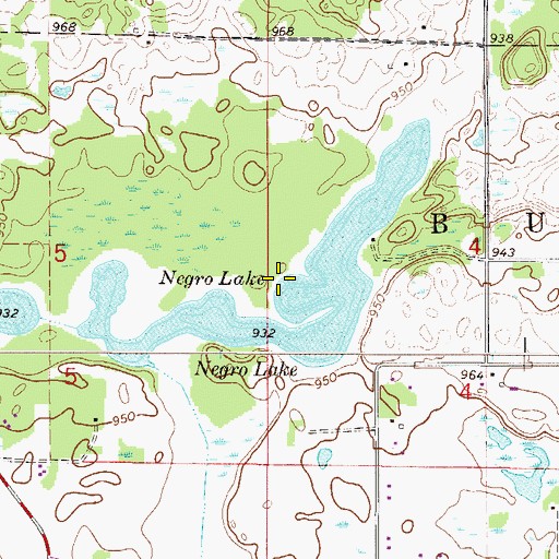 Topographic Map of Burns Lake, MN