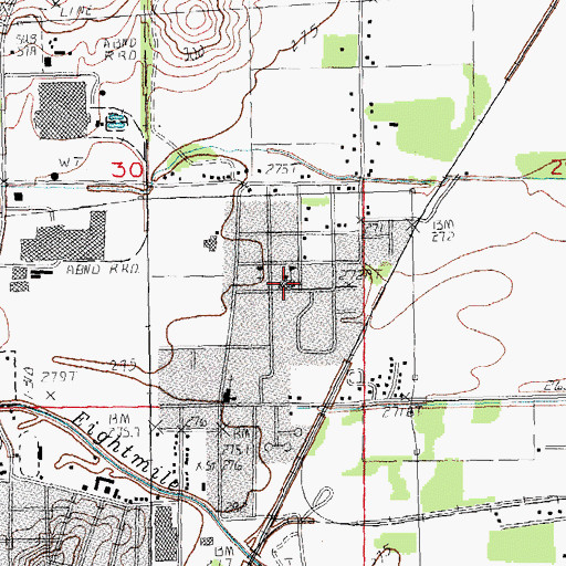 Topographic Map of Oakwood Elementary School, AR
