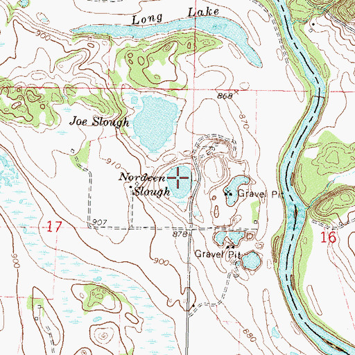 Topographic Map of Nordeen Slough, MN