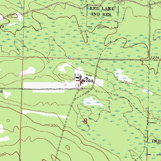 Topographic Map of Norris Camp State Game Refuge, MN