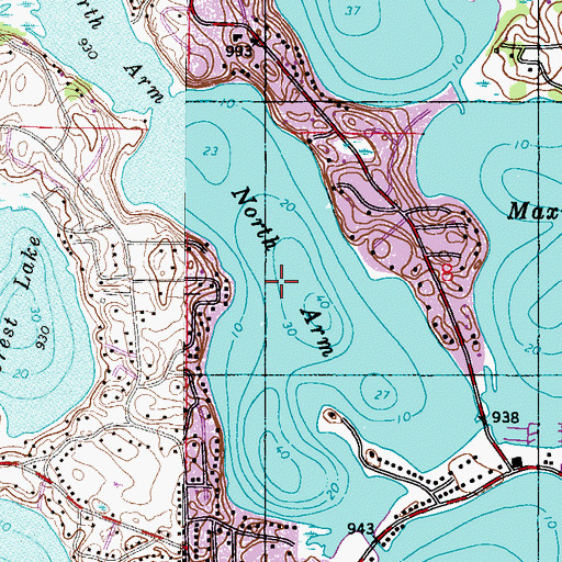 Topographic Map of North Arm, MN