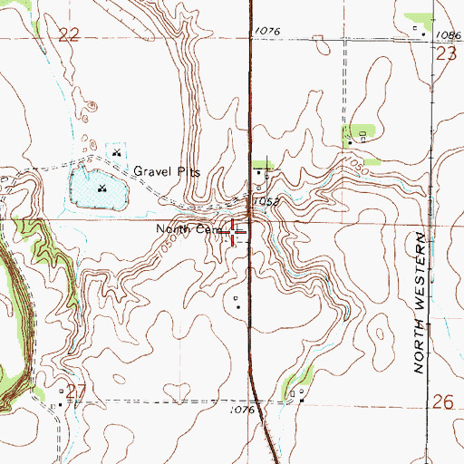 Topographic Map of North Cemetery, MN