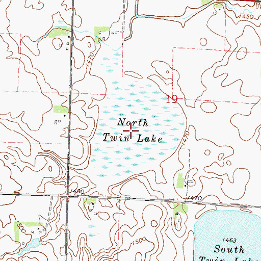 Topographic Map of North Twin Lake, MN