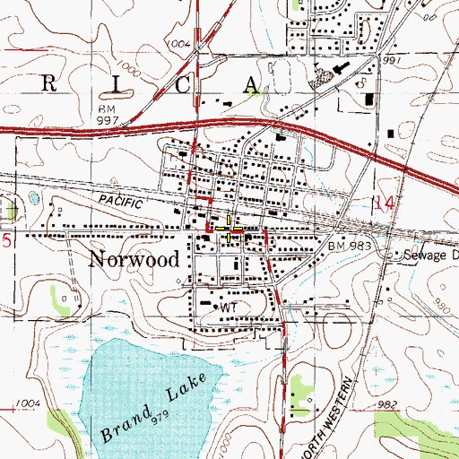 Topographic Map of Norwood (historical), MN