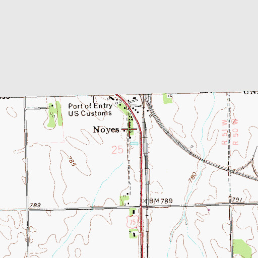 Topographic Map of Noyes, MN