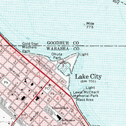 Topographic Map of Ohuta Park, MN