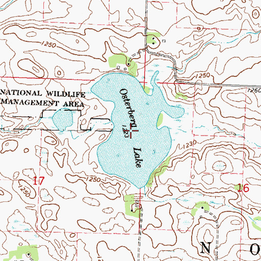 Topographic Map of Osterberg Lake, MN
