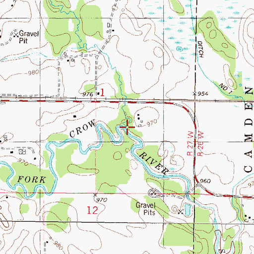 Topographic Map of Otter Creek, MN