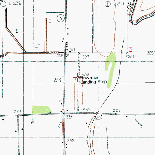 Topographic Map of Bowman Landing Strip (historical), AR