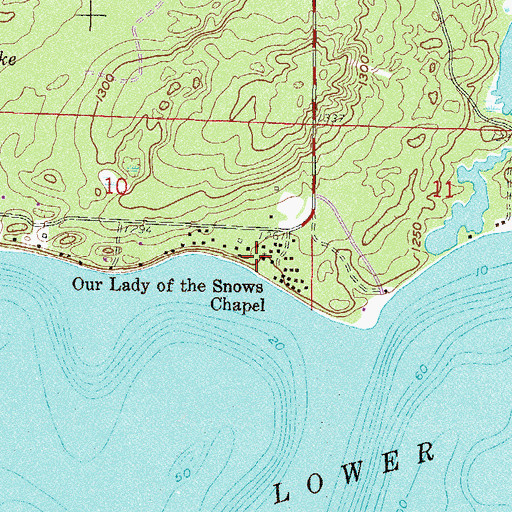 Topographic Map of Our Lady of the Snows Chapel, MN