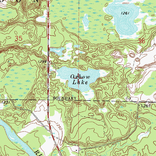 Topographic Map of Oxbow Lake, MN