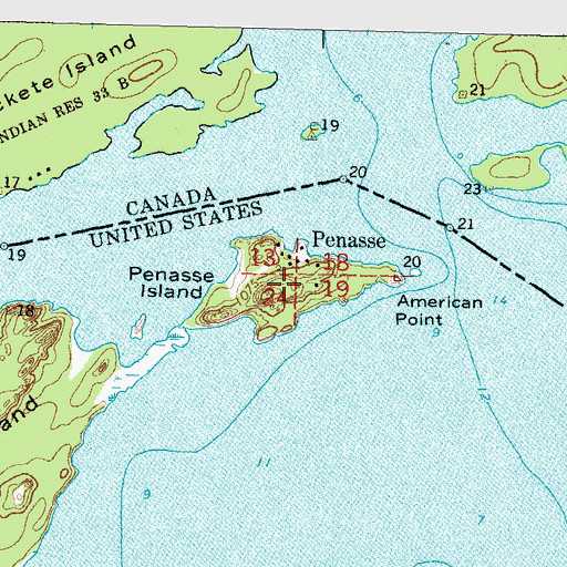 Topographic Map of Penasse Island, MN