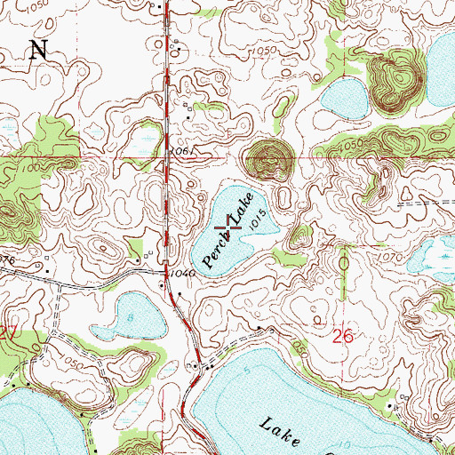 Topographic Map of Perch Lake, MN
