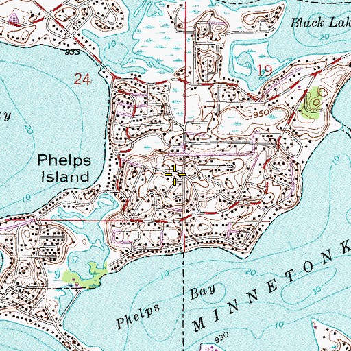 Topographic Map of Phelps Island, MN