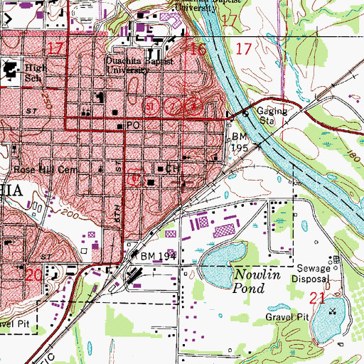 Topographic Map of Third Street Baptist Church, AR