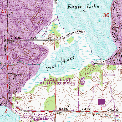 Topographic Map of Pike Lake, MN