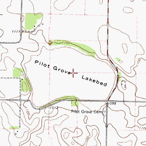Topographic Map of Pilot Grove Lakebed, MN