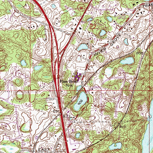 Topographic Map of Pine Bend Elementary School, MN