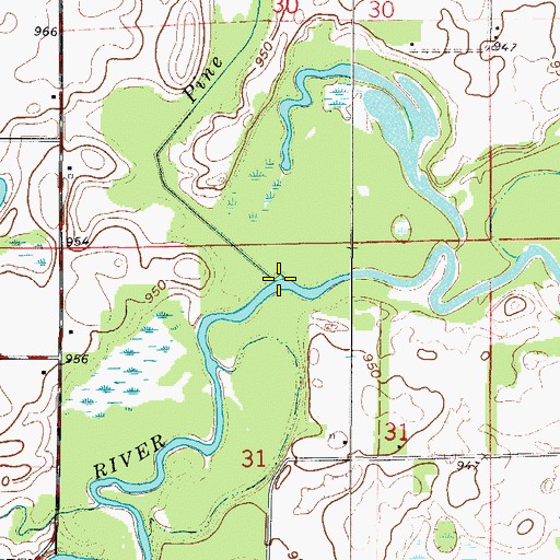 Topographic Map of Pine Brook, MN