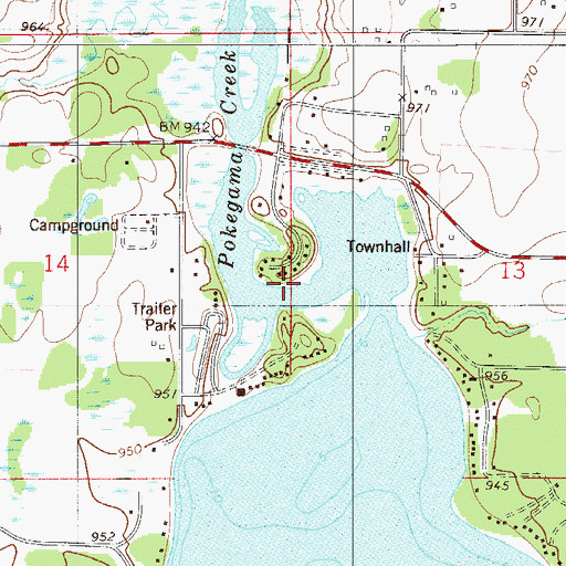 Topographic Map of Pokegama Creek, MN