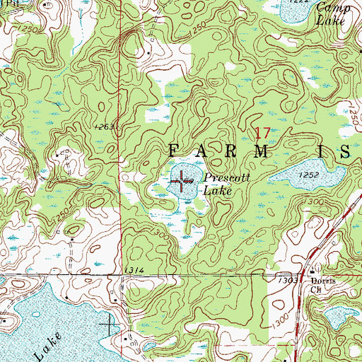 Topographic Map of Prescott Lake, MN
