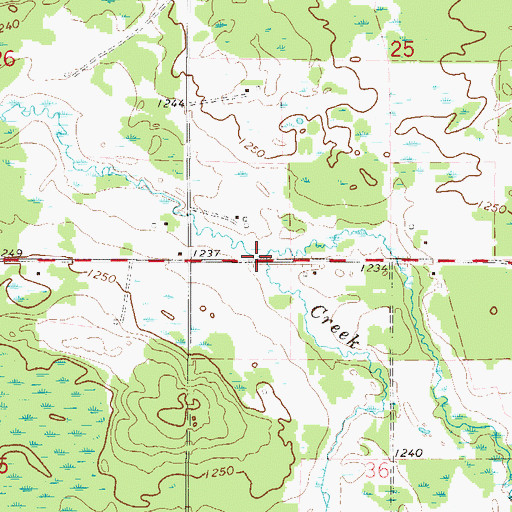 Topographic Map of Rabbit Creek, MN