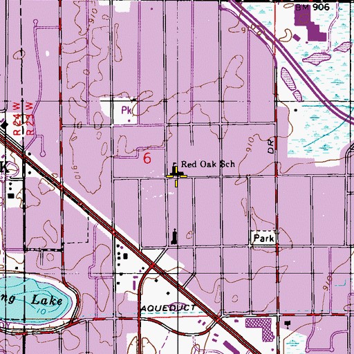 Topographic Map of Red Oak School, MN