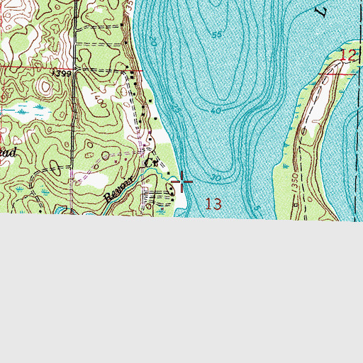 Topographic Map of Revoir Creek, MN