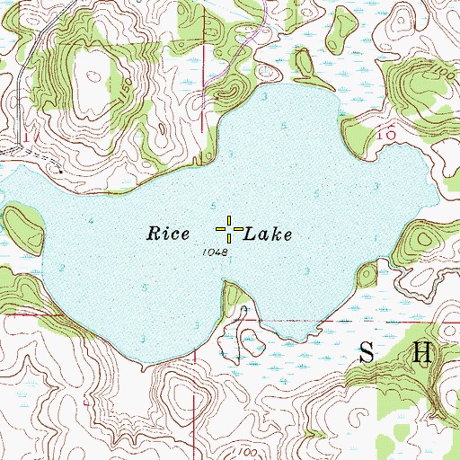 Topographic Map of Rice Lake, MN