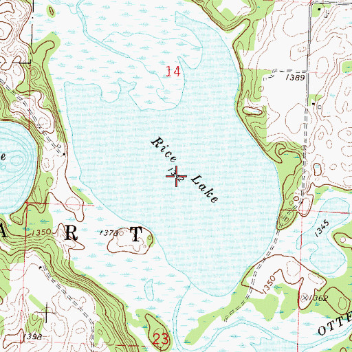 Topographic Map of Rice Lake, MN