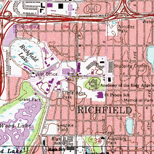 Topographic Map of Richfield, MN