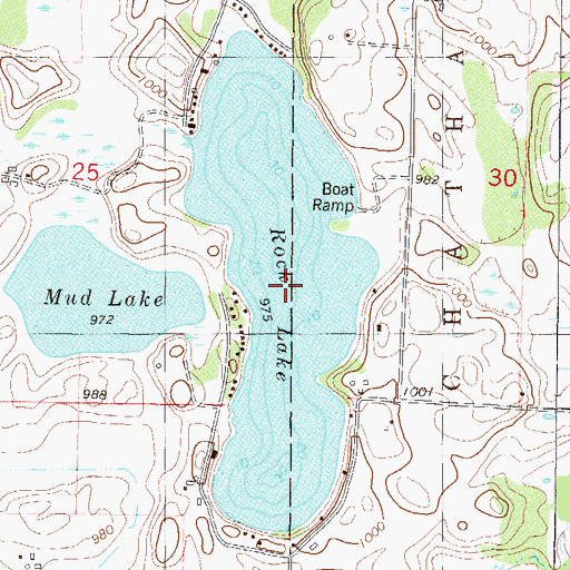 Topographic Map of Rock Lake, MN