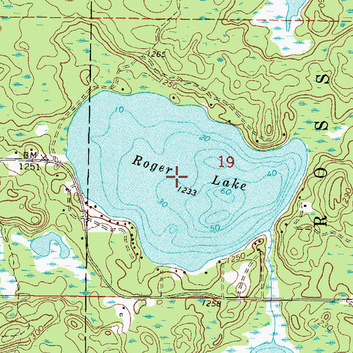 Topographic Map of Roger Lake, MN