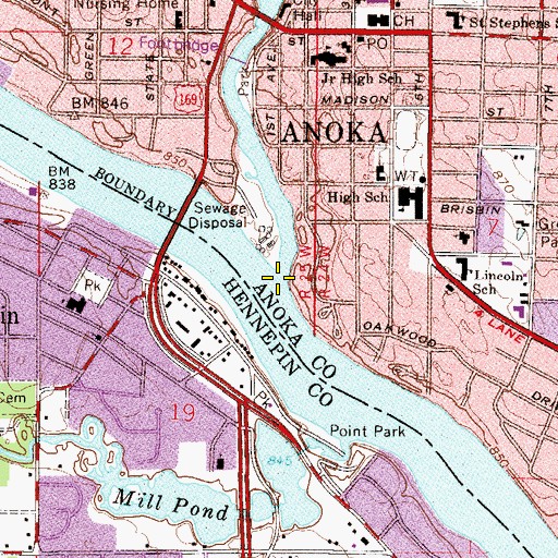 Topographic Map of Rum River, MN