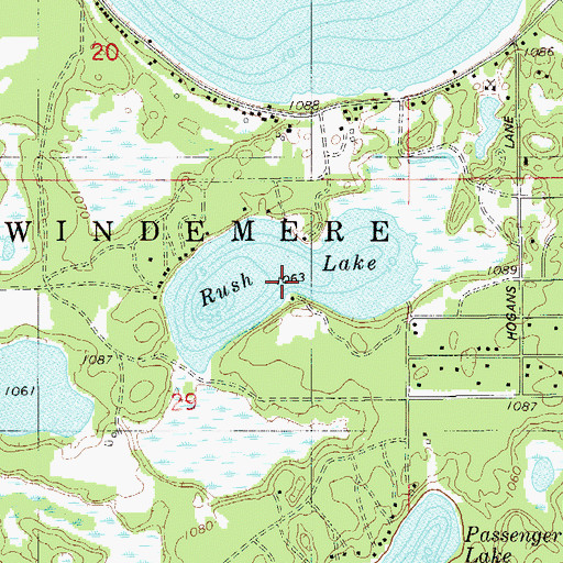 Topographic Map of Rush Lake, MN