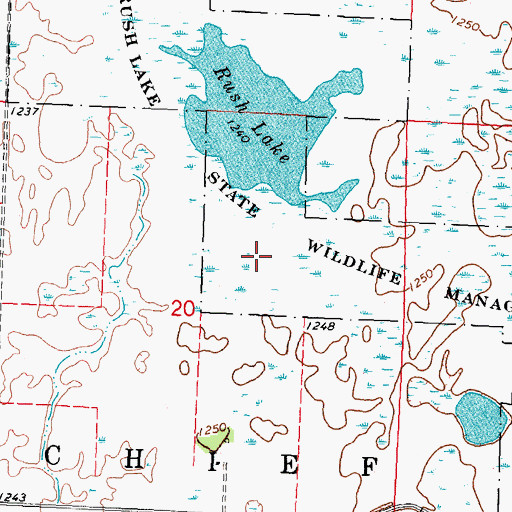 Topographic Map of Rush Lake State Wildlife Management Area, MN
