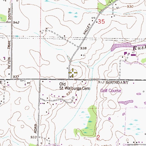 Topographic Map of Russell School, MN