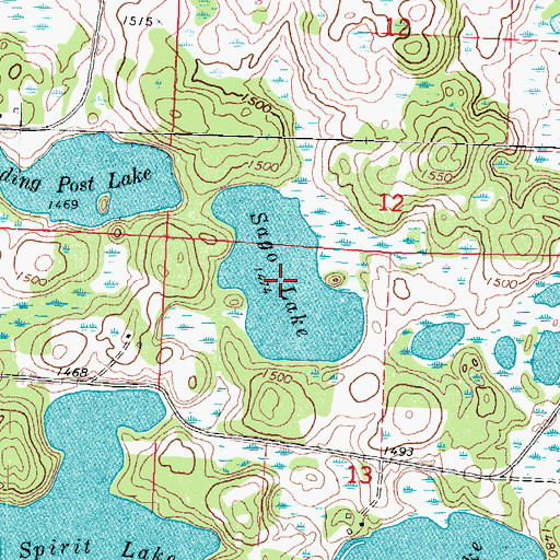 Topographic Map of Sago Lake, MN