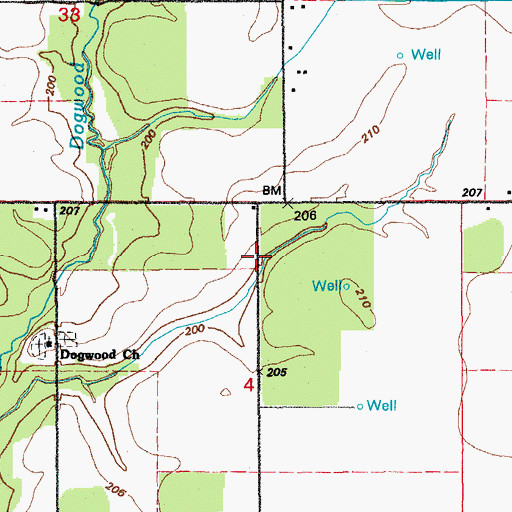 Topographic Map of Egbert (historical), AR