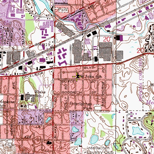 Topographic Map of Saint John's Catholic School, MN