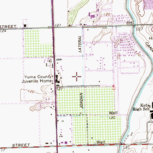 Topographic Map of Jordan Lateral, AZ