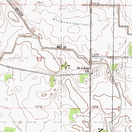Topographic Map of Saint Johns School, MN